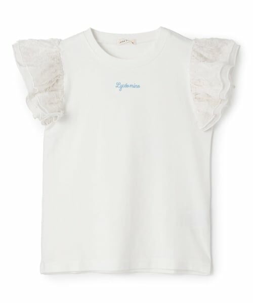 Lycee mine / リセマイン Tシャツ | 【綿100％】【ムテキT】ふわふわフリル袖Tシャツ（アイボリー）