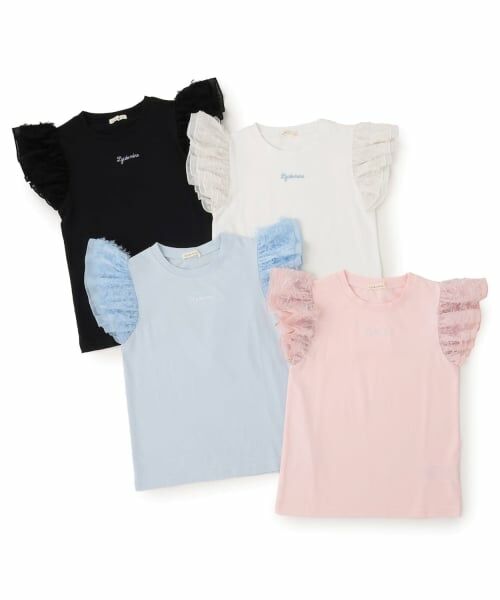 Lycee mine / リセマイン Tシャツ | 【綿100%】【ムテキT】【防汚・UV・接触冷感・型崩れしない】ふわふわフリル袖Tシャツ【子供服】【キッズ】【女の子】 | 詳細12