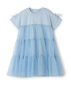 Lycee mine / リセマイン ミニ丈・ひざ丈ワンピース | 【綿100％】【シャーベットT】ティアードチュールTシャツワンピース