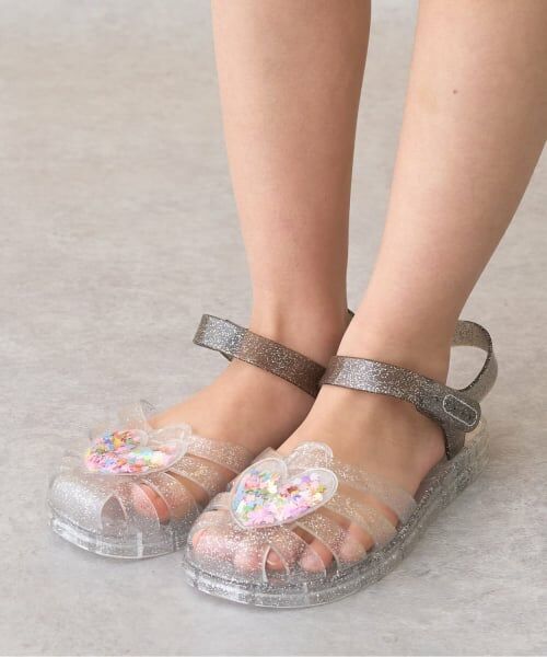 Lycee mine / リセマイン サンダル | クリアラメキラキラハートサンダル（白）