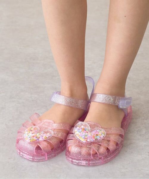 Lycee mine / リセマイン サンダル | クリアラメキラキラハートサンダル（ピンク）
