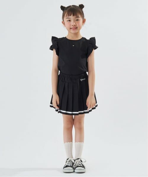 Lycee mine / リセマイン ショート・ハーフ・半端丈パンツ | 【安心/インパン付き】【熱をブロック】プリーツスカート(黒)