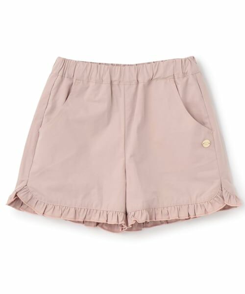 Lycee mine / リセマイン ショート・ハーフ・半端丈パンツ | ベーシック裾フリルショートパンツ(ライト ピンク)
