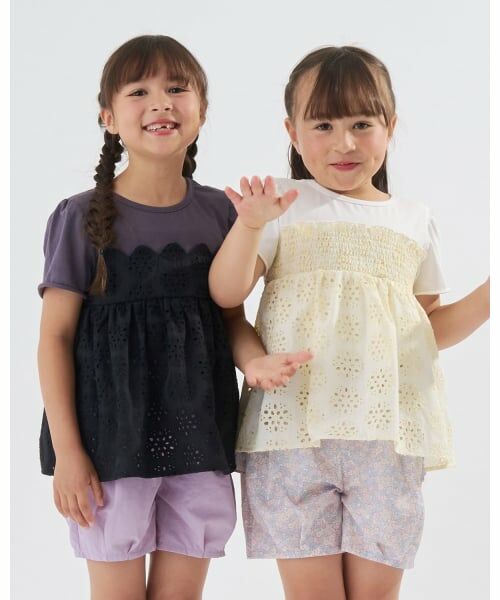 Lycee mine / リセマイン Tシャツ | 【綿100%】【どちらが前でもOK】ドッキングトップス【子供服】【キッズ】【女の子】 | 詳細12