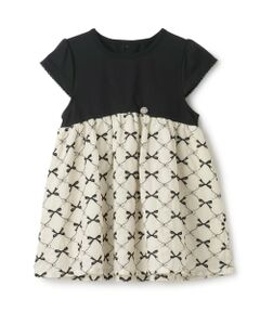 Lycee mine / リセマイン Tシャツ | リボン刺しゅうドッキングトップス