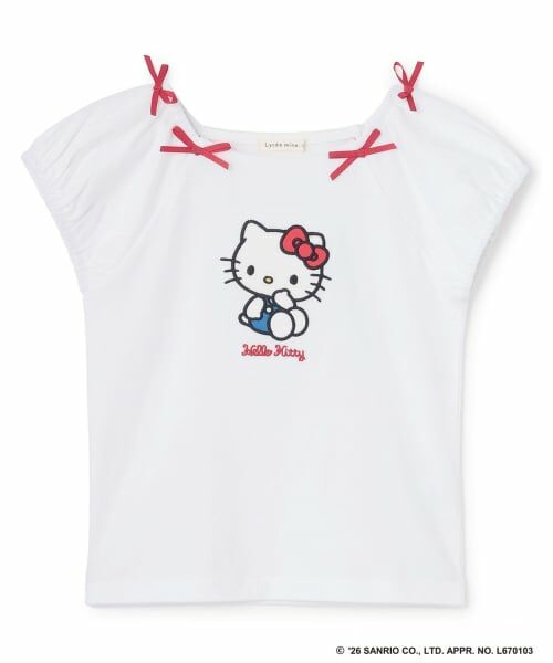 Lycee mine / リセマイン Tシャツ | 【サンリオキャラクターズ】【綿100%】【シャーベットT】アソートアップリケリボン付きTシャツ | 詳細2