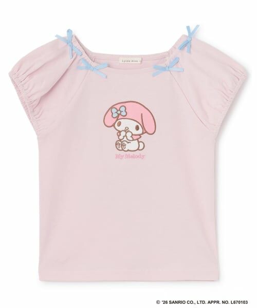 Lycee mine / リセマイン Tシャツ | 【サンリオキャラクターズ】【綿100%】【シャーベットT】アソートアップリケリボン付きTシャツ | 詳細3