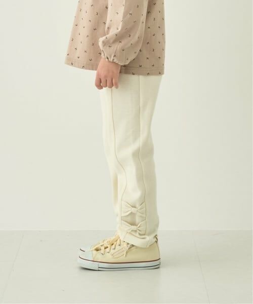Lycee mine / リセマイン その他パンツ | 【ともパン】【防汚/速乾/UV】10分丈裾リボンストレートパンツ【子供服】【キッズ】【女の子】(アイボリー)