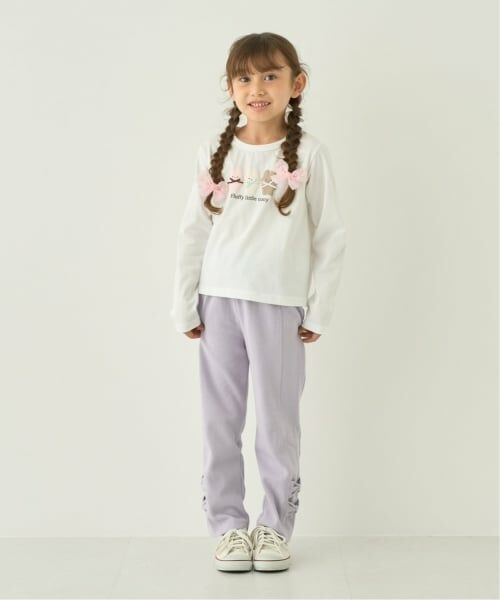 Lycee mine / リセマイン その他パンツ | 【ともパン】【防汚/速乾/UV】10分丈裾リボンストレートパンツ【子供服】【キッズ】【女の子】(ラベンダー)
