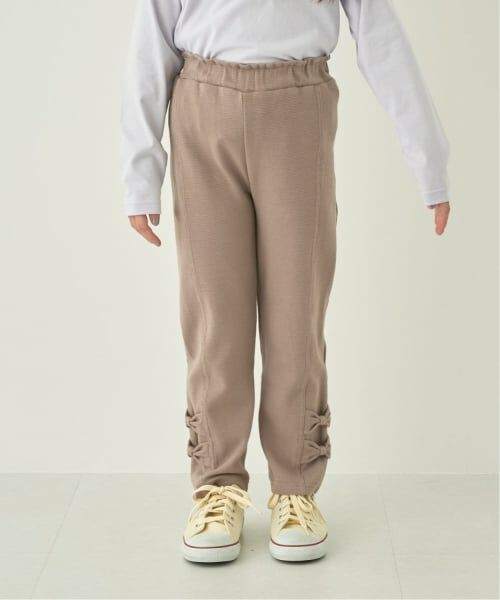 Lycee mine / リセマイン その他パンツ | 【ともパン】【防汚/速乾/UV】10分丈裾リボンストレートパンツ【子供服】【キッズ】【女の子】(モカ)