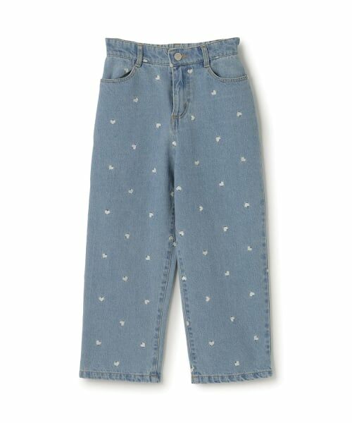 Lycee mine / リセマイン その他パンツ | 【やわらかデニム】ハート刺しゅう総柄バレルレッグパンツ【子供服】【キッズ】【女の子】 | 詳細10