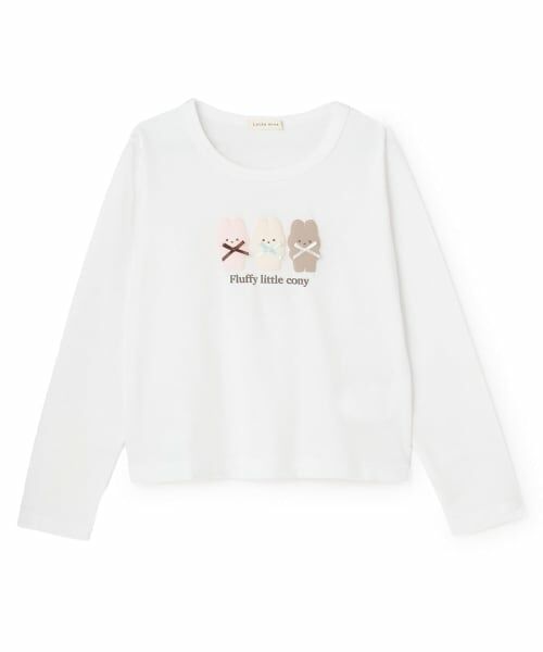 Lycee mine / リセマイン Tシャツ | 【綿100%】【ムテキT】【防汚/UV/速乾】ぷくぷくプリントとリボンTシャツ(オフ ホワイト)