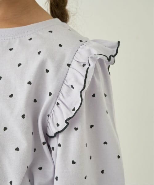 Lycee mine / リセマイン Tシャツ | 【綿100%】【ムテキT】【防汚/UV/速乾】フリルつきボリュームスリーブ総柄Tシャツ【子供服】【キッズ】【女の子】 | 詳細1