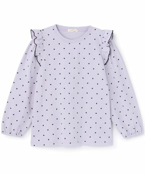 Lycee mine / リセマイン Tシャツ | 【綿100%】【ムテキT】【防汚/UV/速乾】フリルつきボリュームスリーブ総柄Tシャツ【子供服】【キッズ】【女の子】 | 詳細16