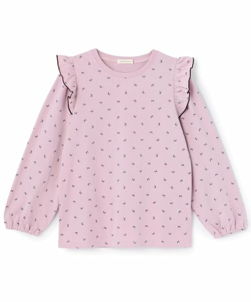 Lycee mine / リセマイン Tシャツ | 【綿100%】【ムテキT】【防汚/UV/速乾】フリルつきボリュームスリーブ総柄Tシャツ【子供服】【キッズ】【女の子】 | 詳細18