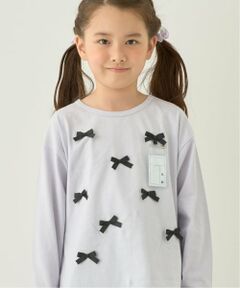 【綿100%】【名札がつけられる】リボンAラインTシャツ【子供服】【キッズ】【女の子】