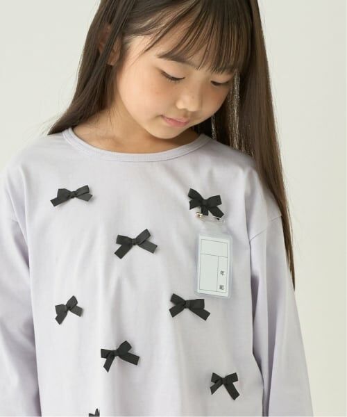 Lycee mine / リセマイン Tシャツ | 【綿100%】【名札がつけられる】リボンAラインTシャツ【子供服】【キッズ】【女の子】 | 詳細2