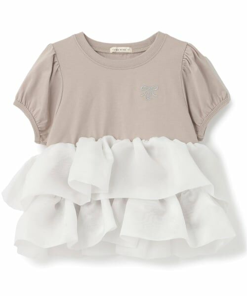 Lycee mine / リセマイン Tシャツ | 【綿100%】クロップド丈オーガンジードッキングトップス【子供服】【キッズ】【女の子】 | 詳細11