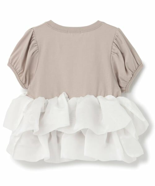 Lycee mine / リセマイン Tシャツ | 【綿100%】クロップド丈オーガンジードッキングトップス【子供服】【キッズ】【女の子】 | 詳細12
