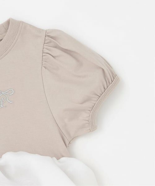 Lycee mine / リセマイン Tシャツ | 【綿100%】クロップド丈オーガンジードッキングトップス【子供服】【キッズ】【女の子】 | 詳細15