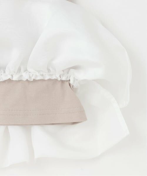 Lycee mine / リセマイン Tシャツ | 【綿100%】クロップド丈オーガンジードッキングトップス【子供服】【キッズ】【女の子】 | 詳細17