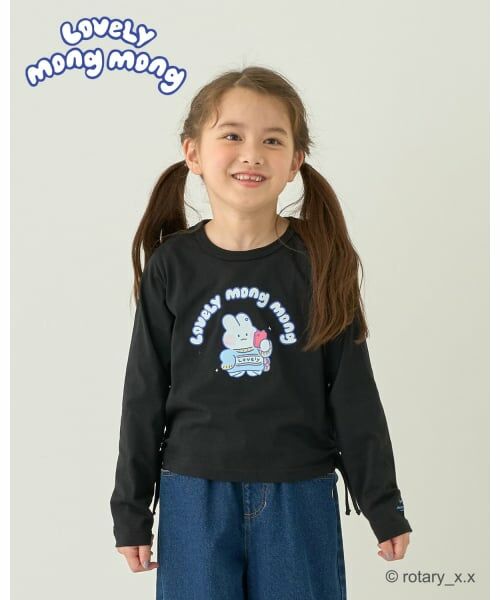 Lycee mine / リセマイン Tシャツ | 【ラブリーモンモン】アソートファッショニスタミニ丈Tシャツ(黒)