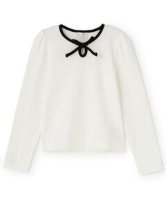 Lycee mine / リセマイン Tシャツ | 【ミニ丈】バイカラーリボンテレコトップス