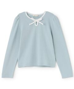 Lycee mine / リセマイン Tシャツ | 【ミニ丈】バイカラーリボンテレコトップス