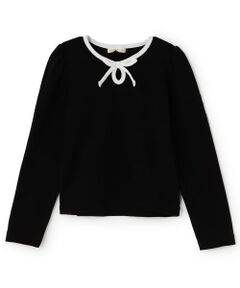 Lycee mine / リセマイン Tシャツ | 【ミニ丈】バイカラーリボンテレコトップス