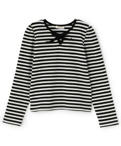 Lycee mine / リセマイン Tシャツ | 【ミニ丈】バイカラーリボンテレコトップス