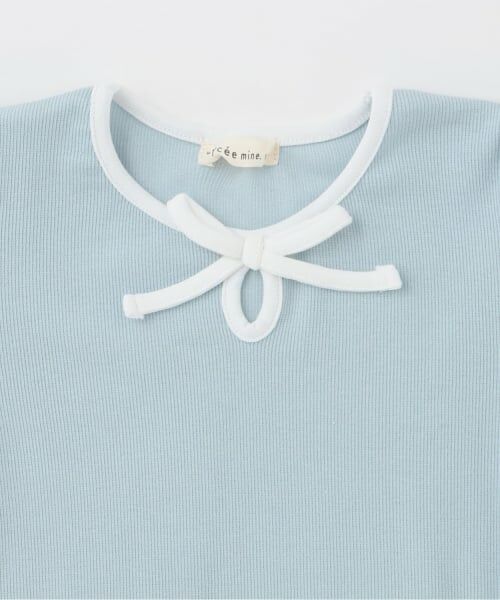 Lycee mine / リセマイン Tシャツ | 【ミニ丈】バイカラーリボンテレコトップス | 詳細2