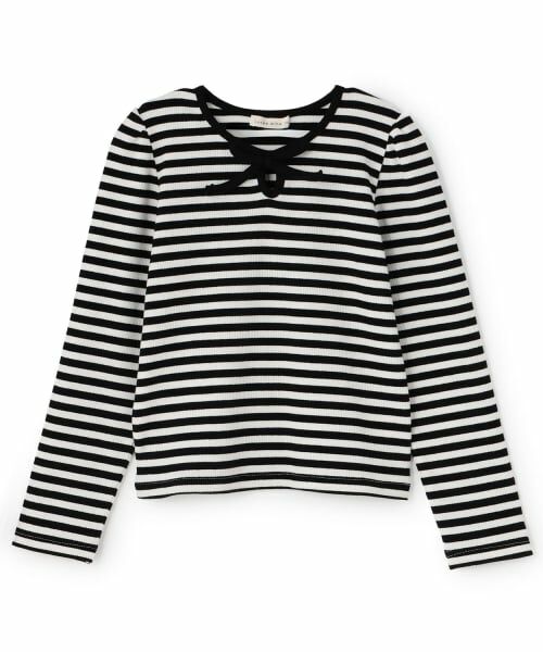 Lycee mine / リセマイン Tシャツ | 【ミニ丈】バイカラーリボンテレコトップス(マルチ)