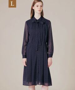 MACKINTOSH LONDON(L Size) / マッキントッシュ ロンドン (エル サイズ) ロング・マキシ丈ワンピース | 【L】バイカラーアンドリューパターンワンピース