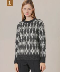 MACKINTOSH LONDON(L Size) / マッキントッシュ ロンドン (エル サイズ) ニット・セーター | 【L】モヘヤミックスアーガイルニットプルオーバー