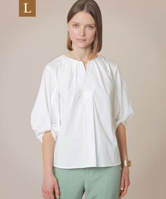 MACKINTOSH LONDON(L Size) / マッキントッシュ ロンドン (エル サイズ) シャツ・ブラウス | 【L】コットンナイロンストレッチパフスリーブブラウス