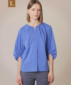 MACKINTOSH LONDON(L Size) / マッキントッシュ ロンドン (エル サイズ) シャツ・ブラウス | 【L】コットンナイロンストレッチパフスリーブブラウス