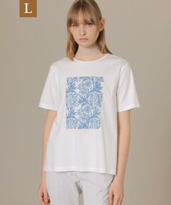 【L】【BIBURY FLOWER 001】ドローイングバイブリースクエアプリントTシャツ