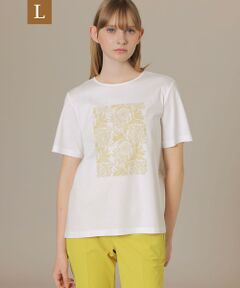 【L】【BIBURY FLOWER 001】ドローイングバイブリースクエアプリントTシャツ