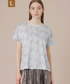 【L】【婦人画報掲載】【BIBURY FLOWER】カラーバイブリーフラワープリントTシャツ