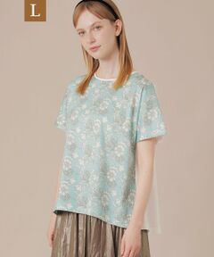 【L】【婦人画報掲載】【BIBURY FLOWER】カラーバイブリーフラワープリントTシャツ