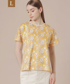 【L】【婦人画報掲載】【BIBURY FLOWER】カラーバイブリーフラワープリントTシャツ