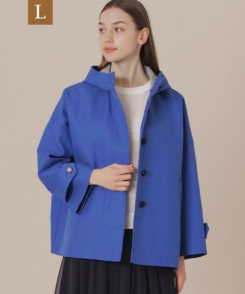 MACKINTOSH LONDON(L Size)/マッキントッシュ ロンドン (エル サイズ) 【L】【婦人画報掲載】【ROSLEY/ロズリー】コットンチェックダブルクロスフーデットコート ブルー5 44 MACKINTOSH LONDON(L Size)/マッキントッシュ ロンドン (エル サイズ) 【L】【婦人画報掲載】【ROSLEY/ロズリー】コットンチェックダブルクロスフーデットコート ブルー5 44