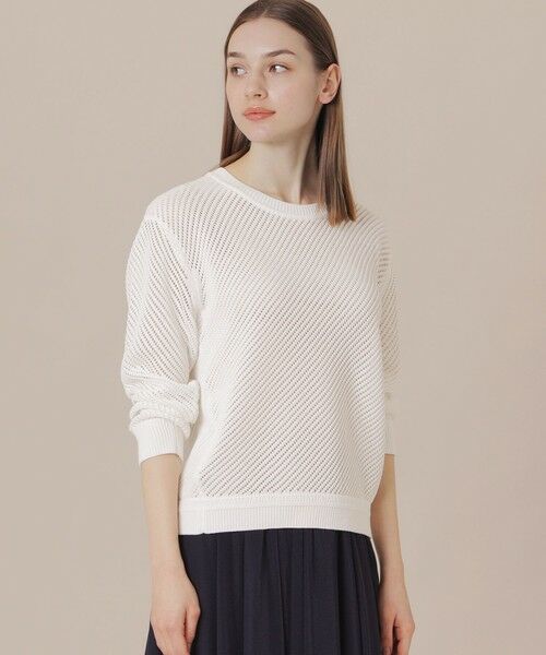 MACKINTOSH LONDON(L Size)/マッキントッシュ ロンドン (エル サイズ) 【L】ダイアゴナルメッシュニットプルオーバー ホワイト 44 MACKINTOSH LONDON(L Size)/マッキントッシュ ロンドン (エル サイズ) 【L】ダイアゴナルメッシュニットプルオーバー ホワイト 44