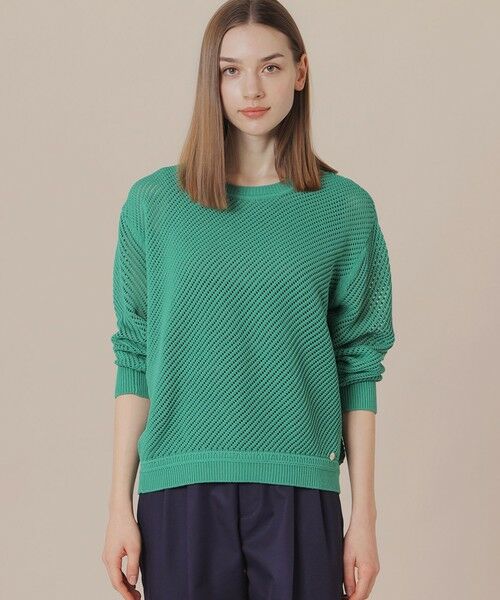 MACKINTOSH LONDON(L Size)/マッキントッシュ ロンドン (エル サイズ) 【L】ダイアゴナルメッシュニットプルオーバー グリーン 44 MACKINTOSH LONDON(L Size)/マッキントッシュ ロンドン (エル サイズ) 【L】ダイアゴナルメッシュニットプルオーバー グリーン 44