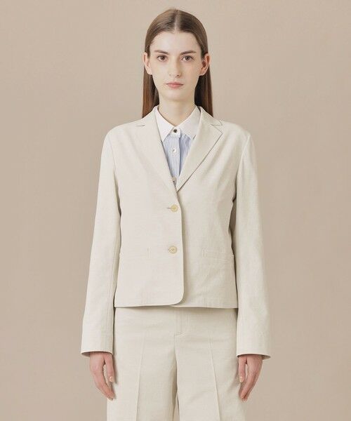 MACKINTOSH LONDON(L Size) / マッキントッシュ ロンドン (エル サイズ) ノーカラージャケット | 【L】コットンリネンブレンドオックスジャケット | 詳細3