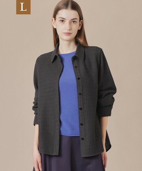 MACKINTOSH LONDON(L Size)/マッキントッシュ ロンドン (エル サイズ) 【L】ソフトラッセルレースブラウス チャコールグレー 44 MACKINTOSH LONDON(L Size)/マッキントッシュ ロンドン (エル サイズ) 【L】ソフトラッセルレースブラウス チャコールグレー 44