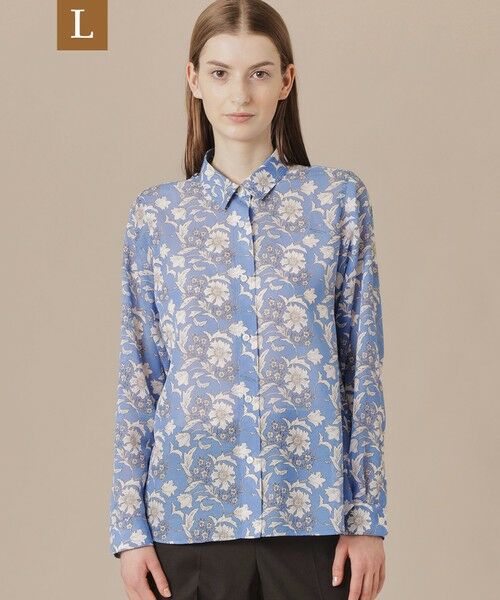 MACKINTOSH LONDON(L Size)/マッキントッシュ ロンドン (エル サイズ) 【L】【婦人画報掲載】【BIBURY FLOWER】バイブリーフラワースパンボイルブラウス ブルー4 44 MACKINTOSH LONDON(L Size)/マッキントッシュ ロンドン (エル サイズ) 【L】【婦人画報掲載】【BIBURY FLOWER】バイブリーフラワースパンボイルブラウス ブルー4 44