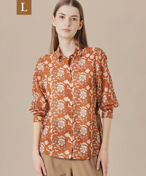 MACKINTOSH LONDON(L Size)/マッキントッシュ ロンドン (エル サイズ) 【L】【婦人画報掲載】【BIBURY FLOWER】バイブリーフラワースパンボイルブラウス ブラウン2 44 MACKINTOSH LONDON(L Size)/マッキントッシュ ロンドン (エル サイズ) 【L】【婦人画報掲載】【BIBURY FLOWER】バイブリーフラワースパンボイルブラウス ブラウン2 44