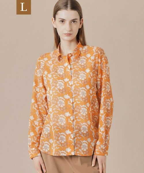 MACKINTOSH LONDON(L Size)/マッキントッシュ ロンドン (エル サイズ) 【L】【婦人画報掲載】【BIBURY FLOWER】バイブリーフラワースパンボイルブラウス オレンジ 44 MACKINTOSH LONDON(L Size)/マッキントッシュ ロンドン (エル サイズ) 【L】【婦人画報掲載】【BIBURY FLOWER】バイブリーフラワースパンボイルブラウス オレンジ 44