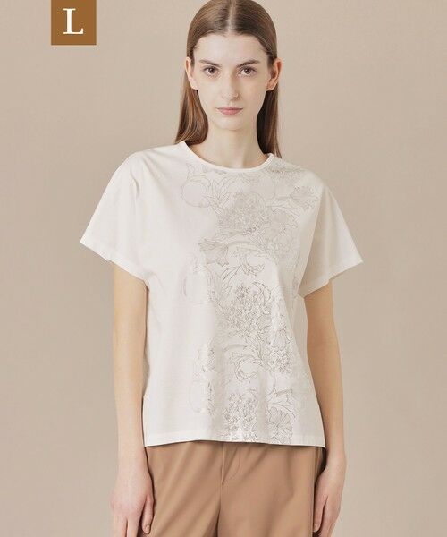 MACKINTOSH LONDON(L Size)/マッキントッシュ ロンドン (エル サイズ) 【L】【BIBURY FLOWER】ラインバイブリーフラワーTシャツ オフホワイト 44 MACKINTOSH LONDON(L Size)/マッキントッシュ ロンドン (エル サイズ) 【L】【BIBURY FLOWER】ラインバイブリーフラワーTシャツ オフホワイト 44